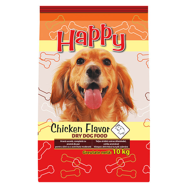 Hrana pentru caini happy 10kg pui nou *