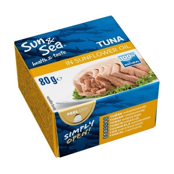 Conserva ton bucati sun&sea 80g ulei vegetal *