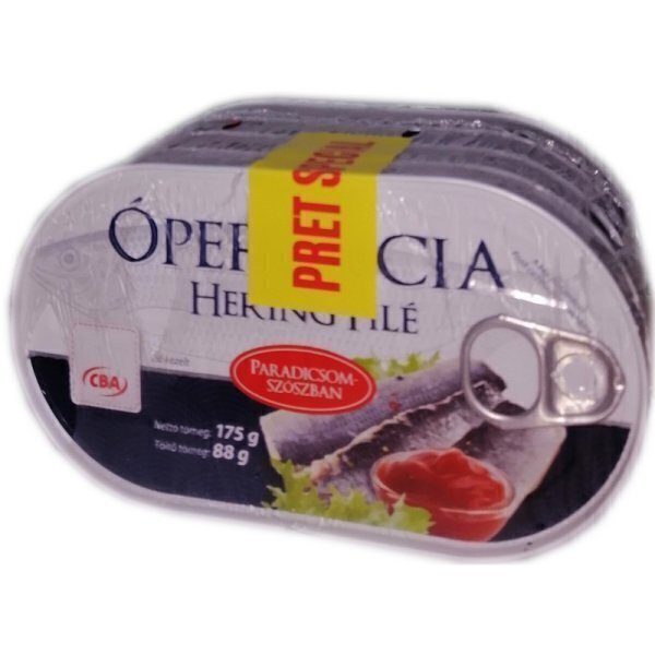 Conserva peste hering file cba 175g sos tomat operencia 0886 x 5 buc/set