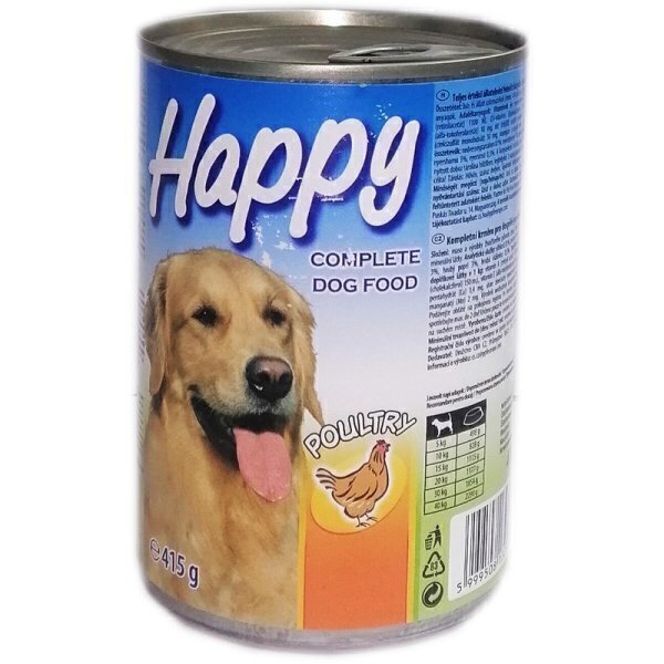 Conserva pentru caini happy 415g pasare *