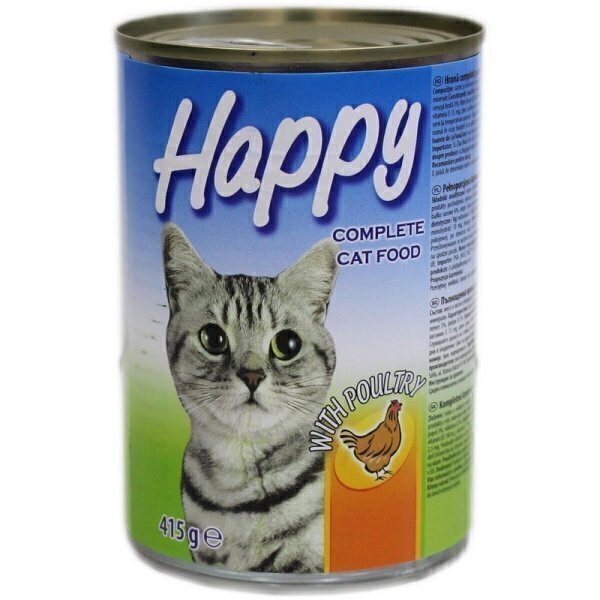 Conserva pentru pisici happy 415g pasare *