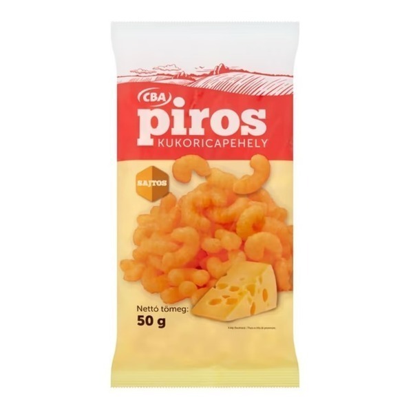 Snack cba piros fulgi porumb extrudati cascaval 50g