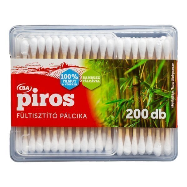 Betisoare orl bambus cba piros 200buc/punga t