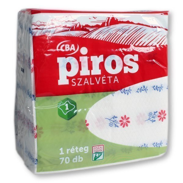 Servetele cba piros 70buc 1str 33x33 flori t