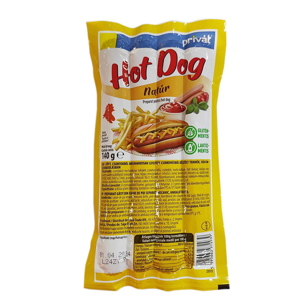 Bastonase privat hot dog 140g pui