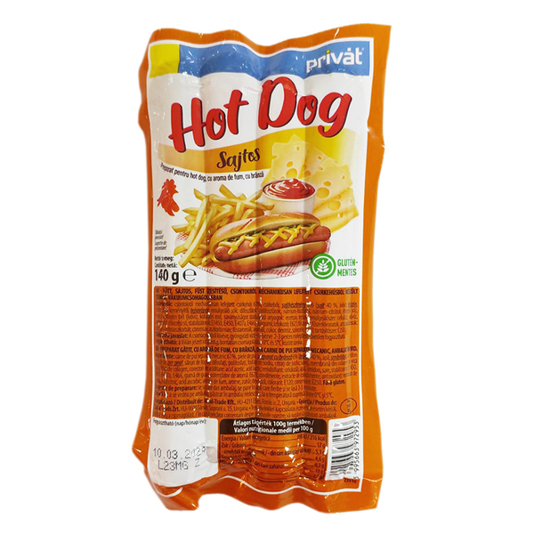 Bastonase privat hot dog 140g pui cu branza