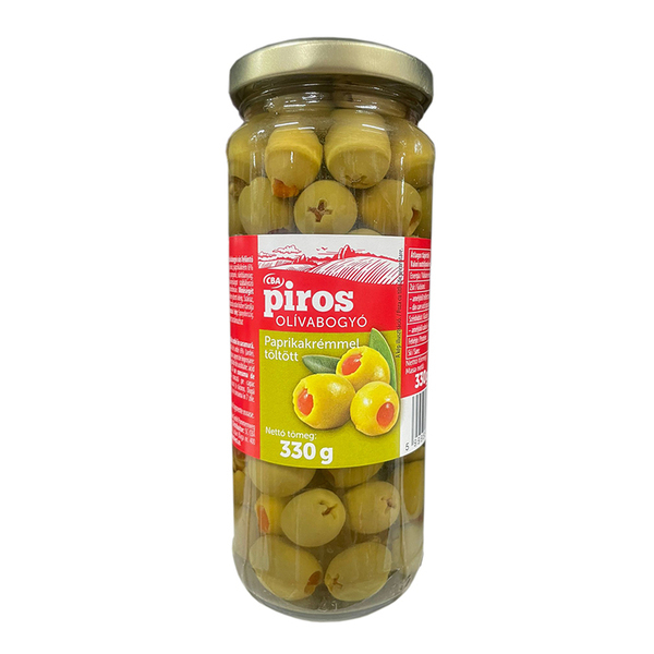 Masline cba 330g verzi umplute cu ardei  la borcan