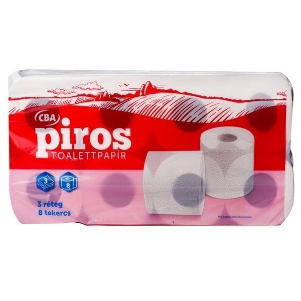Hartie igienica 8role 3str cba piros nou